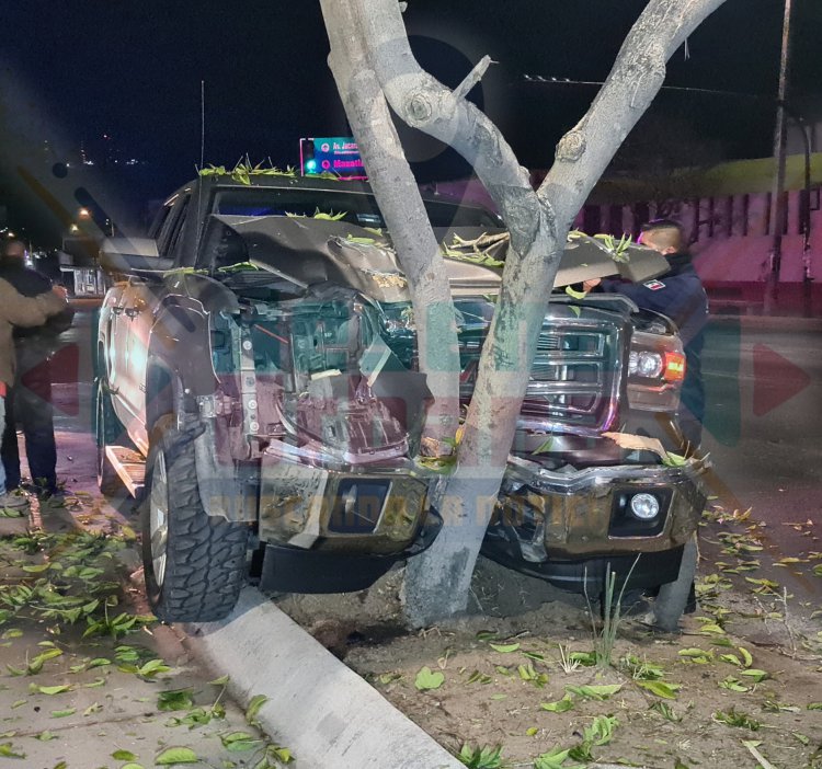ÁRBOL SE IMPACTA A CAMIONETA DE LUJO AL CRUZAR LA INSURGENTES