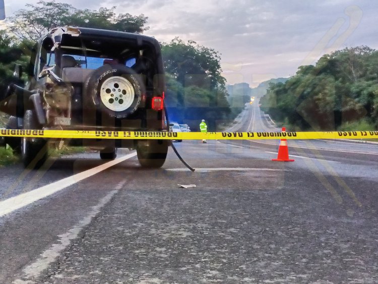 LO DESTROZA UN CAMIÓN EN LA AUTOPISTA TPC-MZT